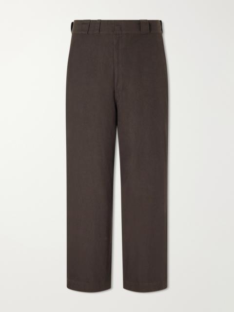 A.PRESSE Straight-Leg Cotton and Silk-Blend Trousers