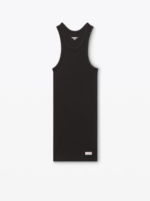Alexander Wang racer tank loungewear dress in ribbed cotton jersey