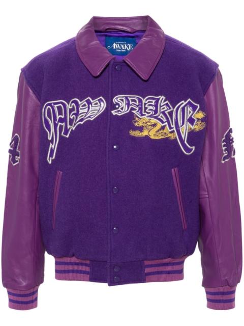 AWAKE NY Varsity felted bomber jacket