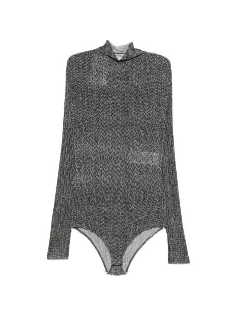 Maison Margiela Maison Margiela Herringbone-print High-neck T-shirt