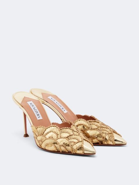 AQUAZZURA Ce Soir embellished leather mules