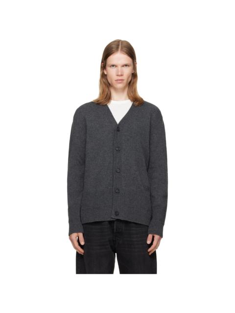 MM6 Maison Margiela Gray Wool V-neck Cardigan