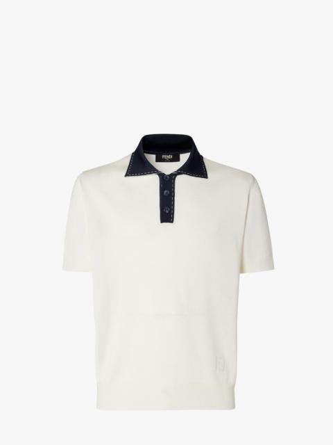 FENDI Polo shirt White viscose polo shirt
