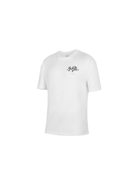 Jordan Air Jordan Alphabet Logo Back Printing Short Sleeve White DM1447-100