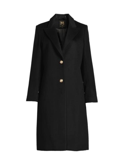 MILLY Women's Peak Lapel Wool-Blend Coat - Black