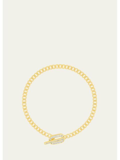 EF Collection 14K Yellow Gold Diamond Toggle Curb Chain Bracelet