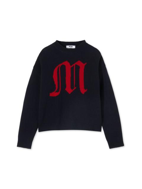 MSGM Blended wool sweater with gothic logo