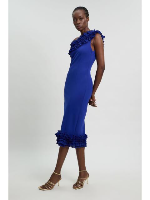 KAREN MILLEN Drama Ruffle Asymmetric Midi Dress