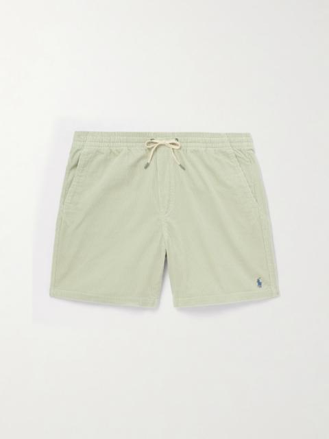 Polo Ralph Lauren Straight-Leg Logo-Embroidered Cotton-Corduroy Drawstring Shorts
