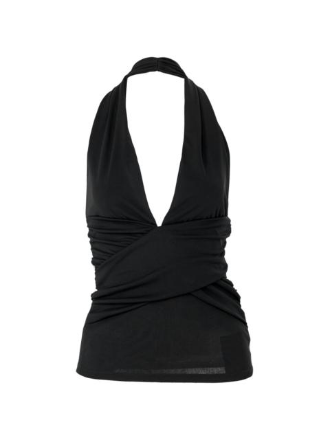CAROLINA HERRERA gathered-detail halterneck top