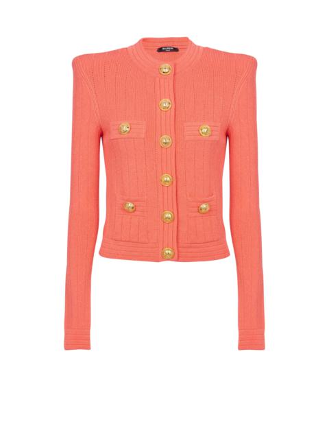 Buttoned fine knit cardigan