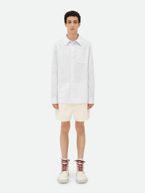 Bottega Veneta Crisp Cotton Silk Check Bandana Shirt