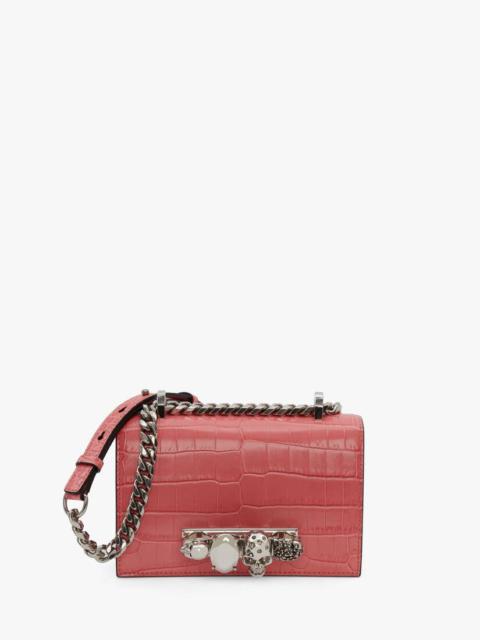 Alexander McQueen Mini Jewelled Satchel in Coral