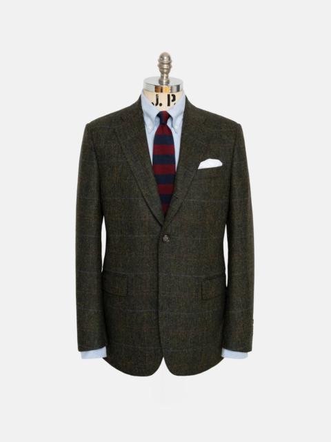 J. PRESS MADE-IN-CANADA OLIVE BARLEYCORN WINDOWPANE SPORT COAT
