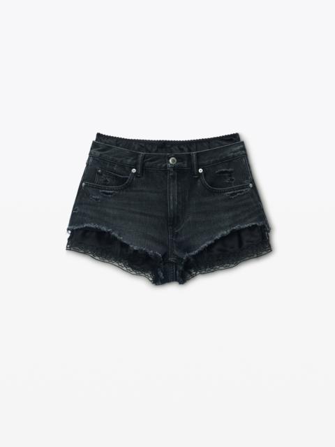 Alexander Wang Pre-Styled Denim Shorts with Silk Boxer