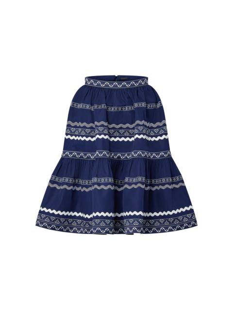 Louis Vuitton Graphic Trim Tiered Midi Skirt