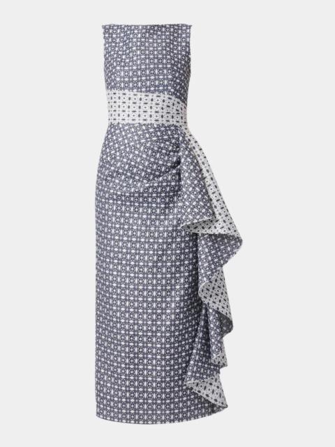 Shoshanna Catherine Draped Jacquard Maxi Dress