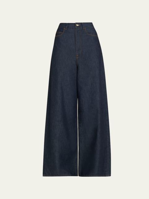 OSSOU Slick Ultra-High Wide-Leg Jeans