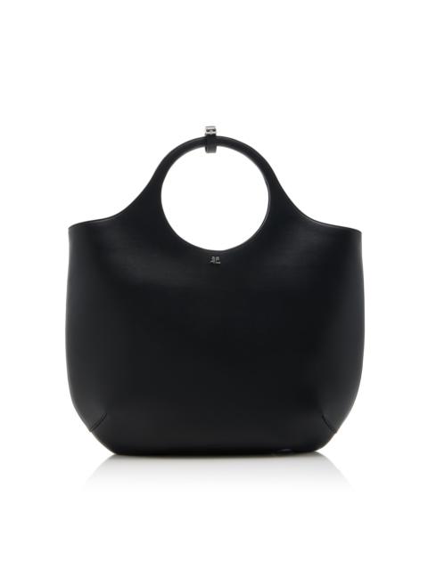 Large Holy Leather Tote Bag black