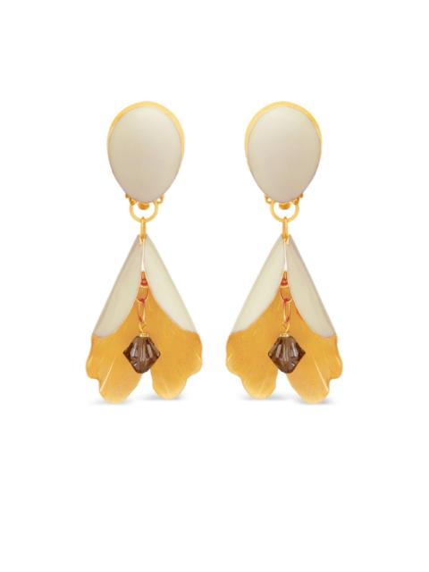 Oscar de la Renta Bellflower-shaped drop earrings