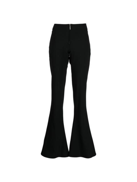 low-rise flared trousers