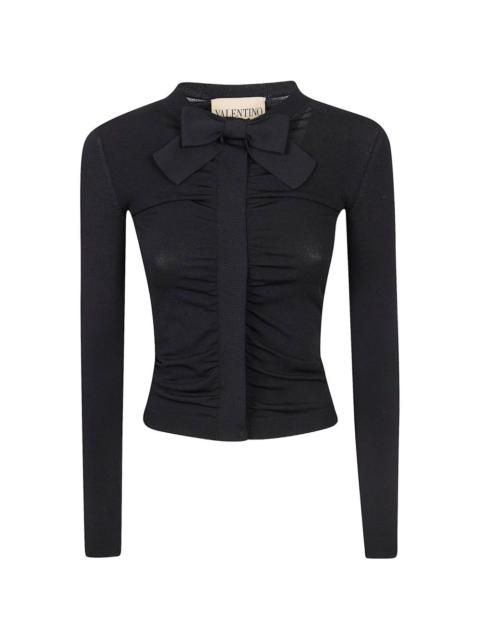 Valentino bow-detail gathered top