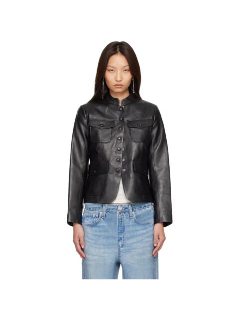 rag & bone Black Mercer Leather Blazer