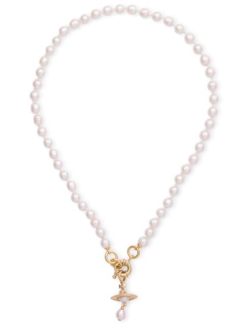 Vivienne Westwood Aleksa Orb Glass Pearl Necklace Reversible