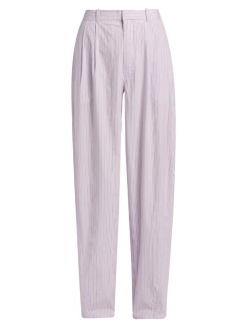 RONNY KOBO Women's Davika Striped Cotton Tapered-Leg Pants - Hydrangea
