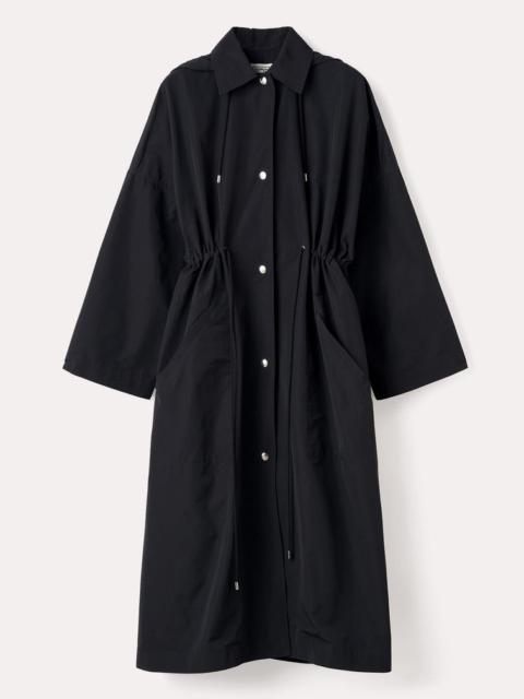 Hooded drawstring parka black