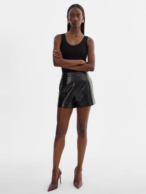 LAMARQUE ESTHER | Faux Leather Croco Shorts