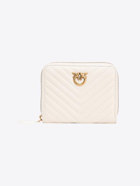 PINKO SQUARE QUILTED NAPPA LEATHER ZIP-AROUND PURSE