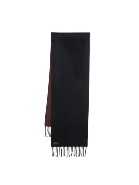 Canali logo-patch two-tone scarf