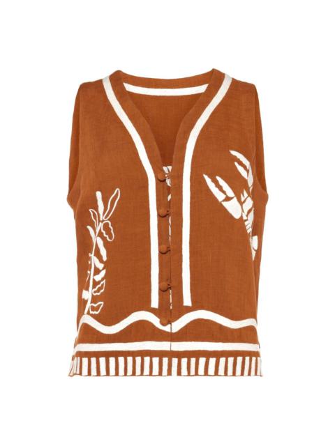 ERES Oursin embroidered sleeveless vest