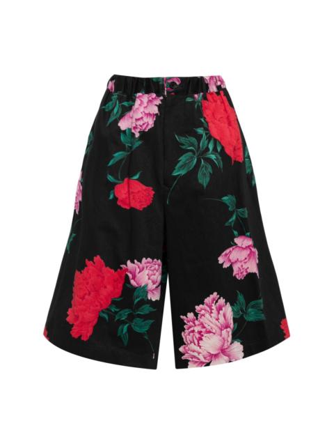 Yohji Yamamoto floral-print wide-leg shorts