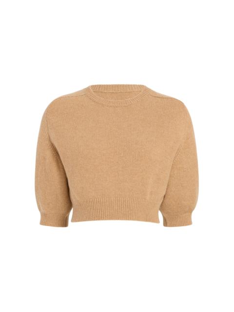 KHAITE Lorelai Cropped Wool-Cashmere Sweater neutral