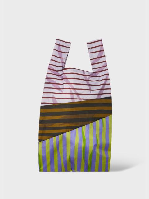 Paul Smith Susan Bijl x Paul Smith - Lilac Mixed-Stripe 'The New Shopping Bag' Large
