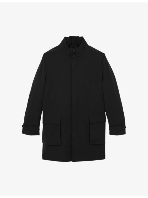REISS Player Hybrid Removable Funnel-Neck Woven Overcoat