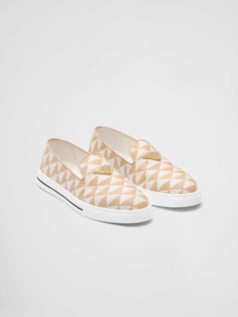 Prada Embroidered fabric slip-on shoes