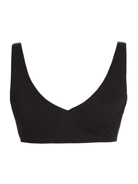 SPANX Women's Textured Pique Plunge Bikini Top - Very Black