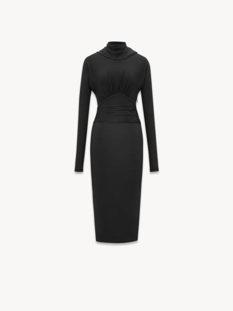 SAINT LAURENT COWL-BACK DRESS IN JERSEY