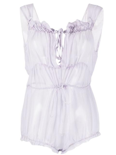 drawstring silk-chiffon playsuit