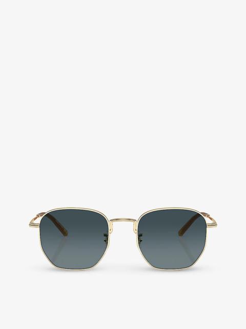 Oliver Peoples OV1331S Kierney hexagonal-frame metal sunglasses