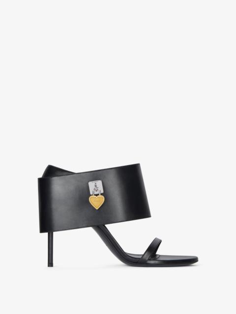 Givenchy SHARK LOCK HEART HEELED SANDALS IN LEATHER