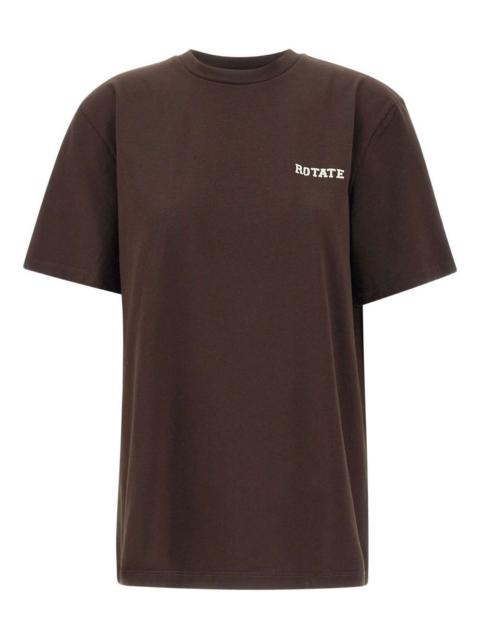 ROTATE logo-embroidery crew-neck T-shirt