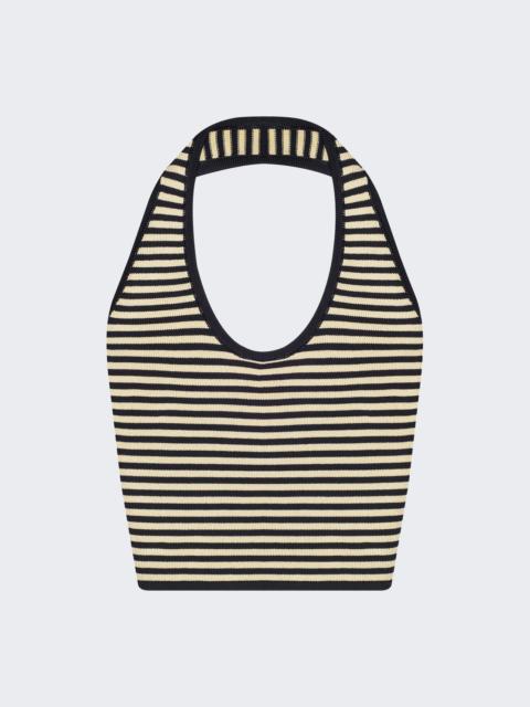 CALLE DEL MAR Pop Stripe Halter Black And Custard