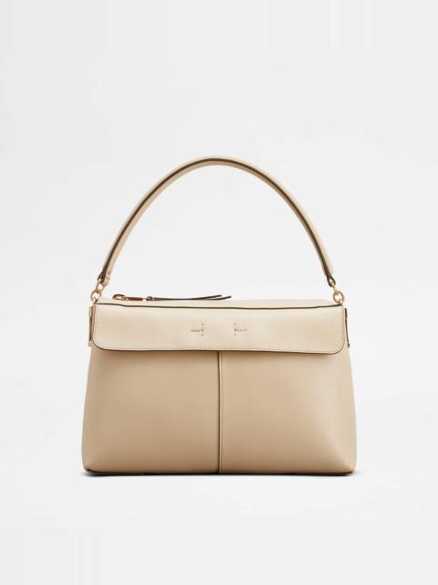 Tod's TOD'S T CASE BAULETTO IN LEATHER SMALL - BEIGE