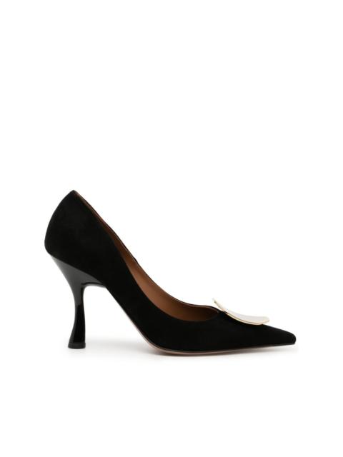 MALONE SOULIERS Vonn 90mm metallic-finish suede pumps