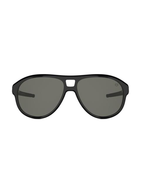 TAG Heuer Men's Golden Age 58MM Aviator Sunglasses - Shiny Black Smoke