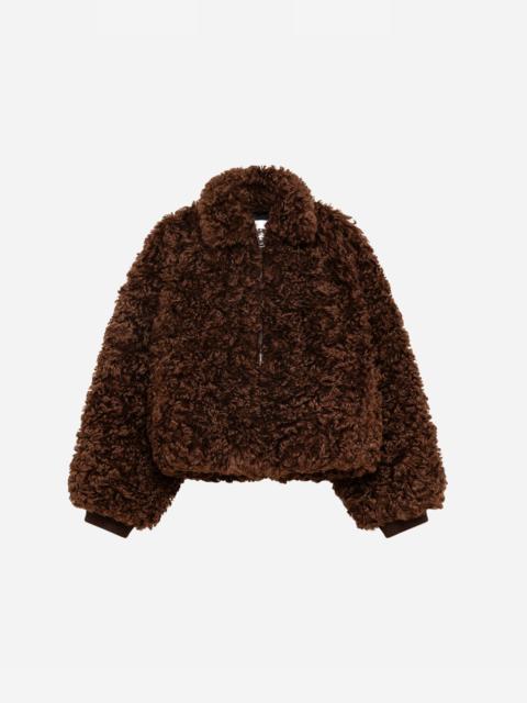 MSGM Faux fur bomber jacket